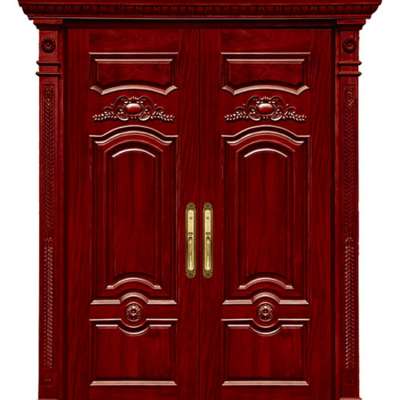 Frosted wood door frame double teak wood main door designs in India